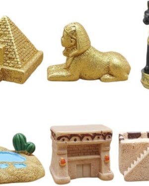 ULTECHNOVO Set of 6 Egyptian Pyramid Figures Resin