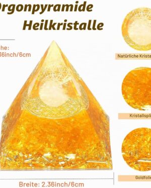 XIANNVXI Citrine Pyramid Gemstones Large Citrine Stone Crystal Natural Healing Crystals Yellow Pyramids Reiki Esoteric Gifts 2.4 Inches