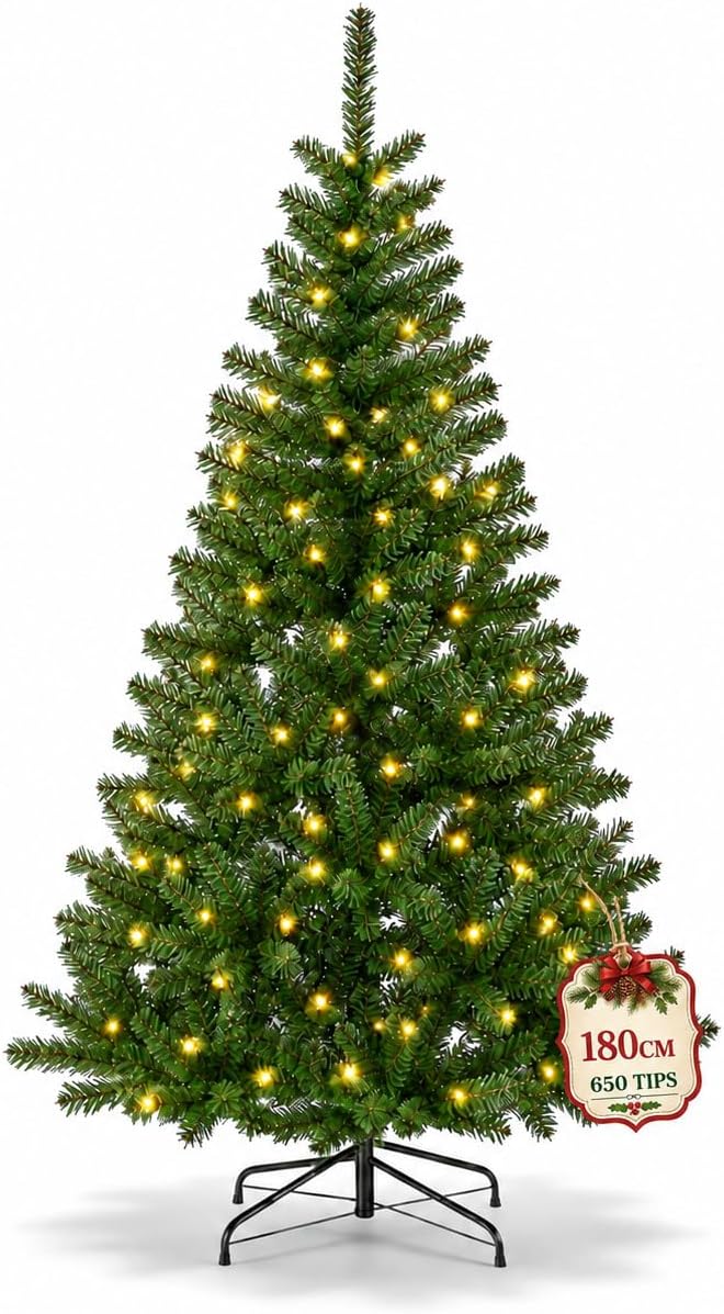Artificial Christmas Tree 180 cm 150 LEDs & 650 Tips