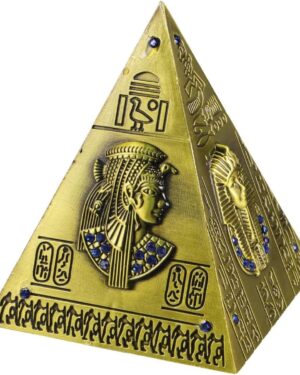 Alide Creative Pyramid Piggy Bank Money Container Metal Egyptian Pyramid Statue Retro Coin Money Box 11 x 11 x 14.5 cm