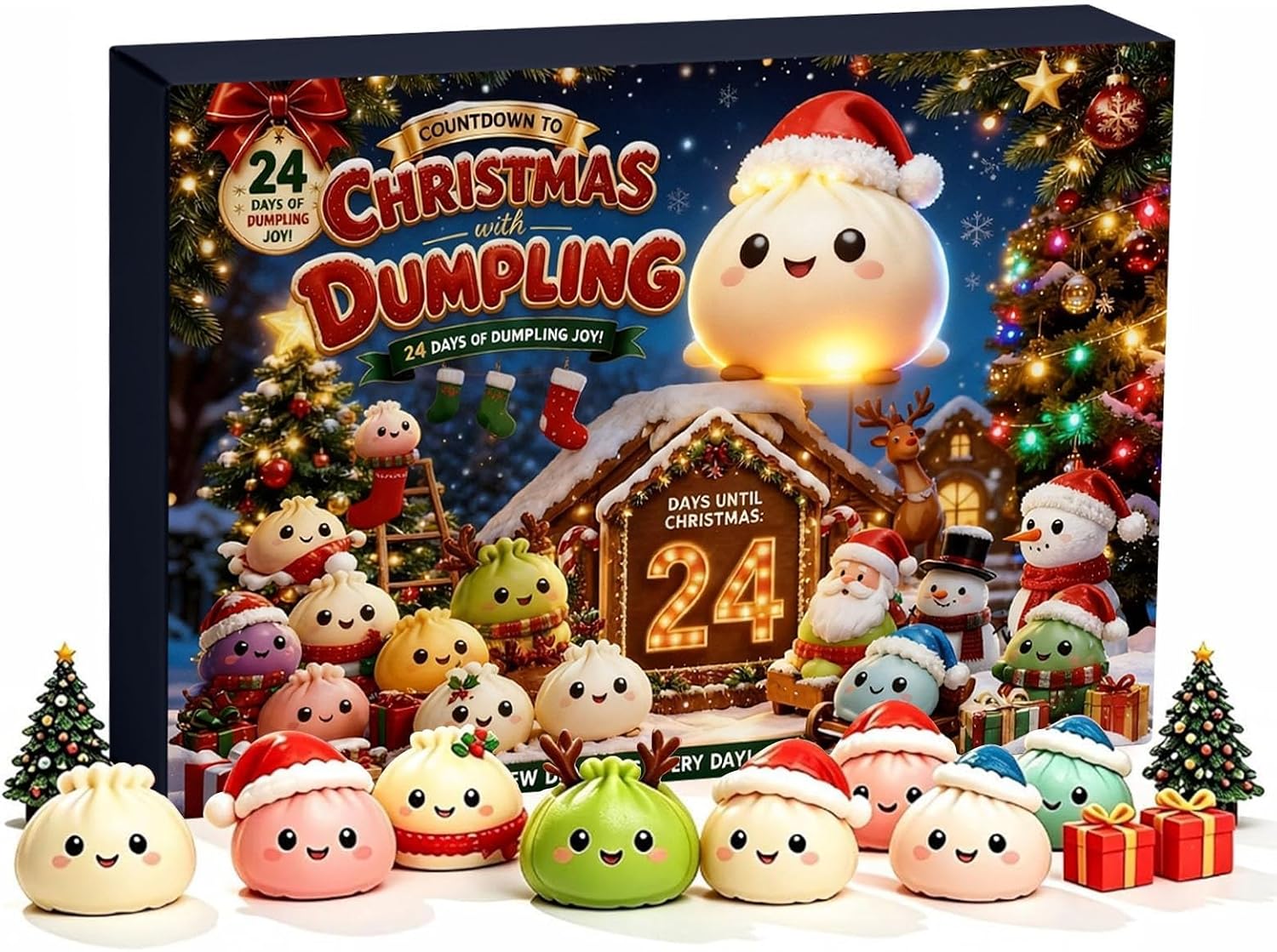 Squishy Advent Calendar 2026, Dumpling Squishy Christmas Calendar, B