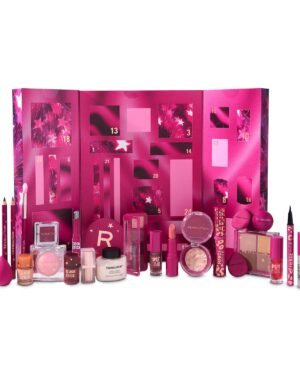 Revolution Makeup Advent Calendar 2025, 24 Beauty Must-haves, Gift Set with Lip Gloss, Highlighter, Blush, Brushes & Mascara, Vegan and Cruelty Free