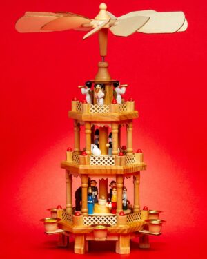SIKORA Classic Wooden Christmas Pyramid with 3 Levels Pyramid Christmas Decoration - P34