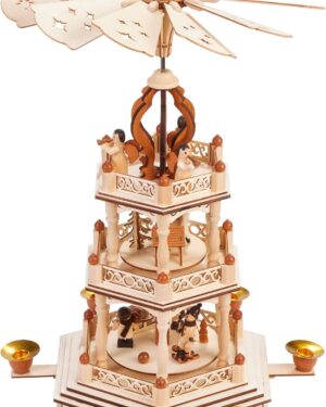 Brubaker Christmas Pyramid - 3-Tier Rotating Wooden Pyramid