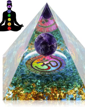Gemstones Healing Stones 1 Piece Orgonite Pyramid Pyramid Orgonite Pyramids 3D Crystals Pyramid Carved Pyramid Decoration for Desk Living Room Bedroom Office Gift Item
