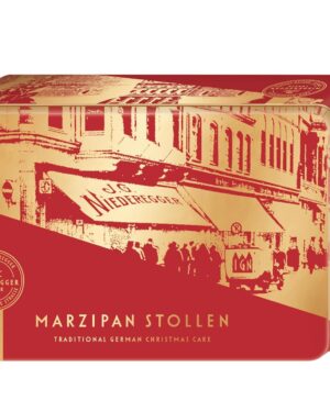 Niederegger Marzipan Stollen in Metal Gift Tin 1 x 500 g Exquisite Pastry Speciality Refined with Juicy Marzipan Ideal for Gifting Popular Stollen for Advent and Christmas Season
