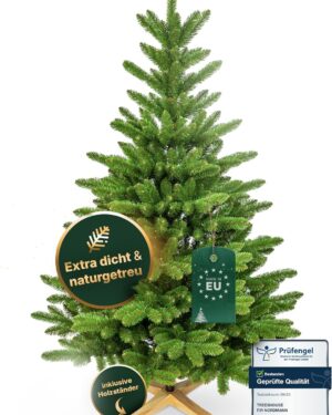 TreesHouse Nordmann Fir Christmas Tree 150 cm FSC Wooden Stand PVC Branch