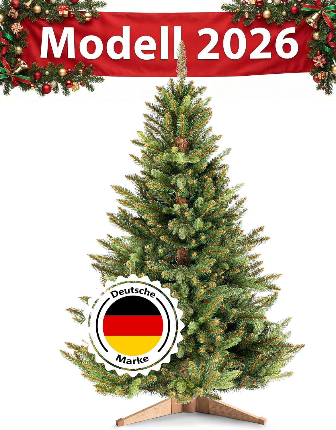 Artificial Christmas Tree 180 cm Premium Christmas Tree with Wooden