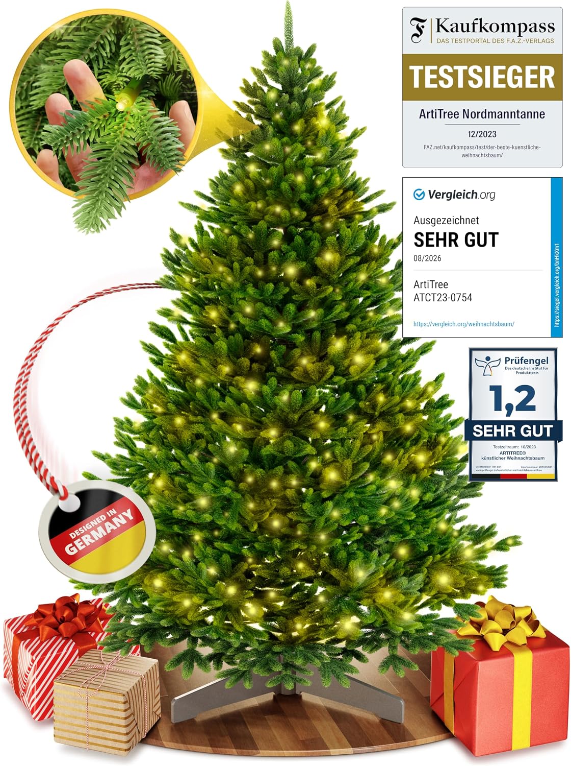 ArtiTree Artificial Christmas Tree with Lights 210cm - North Spruce