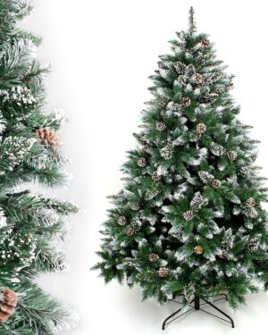 Yorbay® Artificial Christmas tree with Metal Stand Snow-Covered 120cm-210cm (180cm)